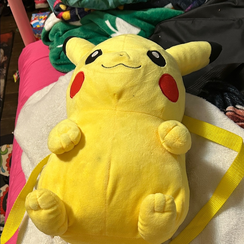 Yellow Pikachu Plush Backpack